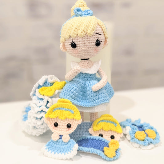 Princess & Fairy Tale Dolls with Matching Hair Accessories, Handmade Crochet Amigurumi, Christmas or Birthday gift