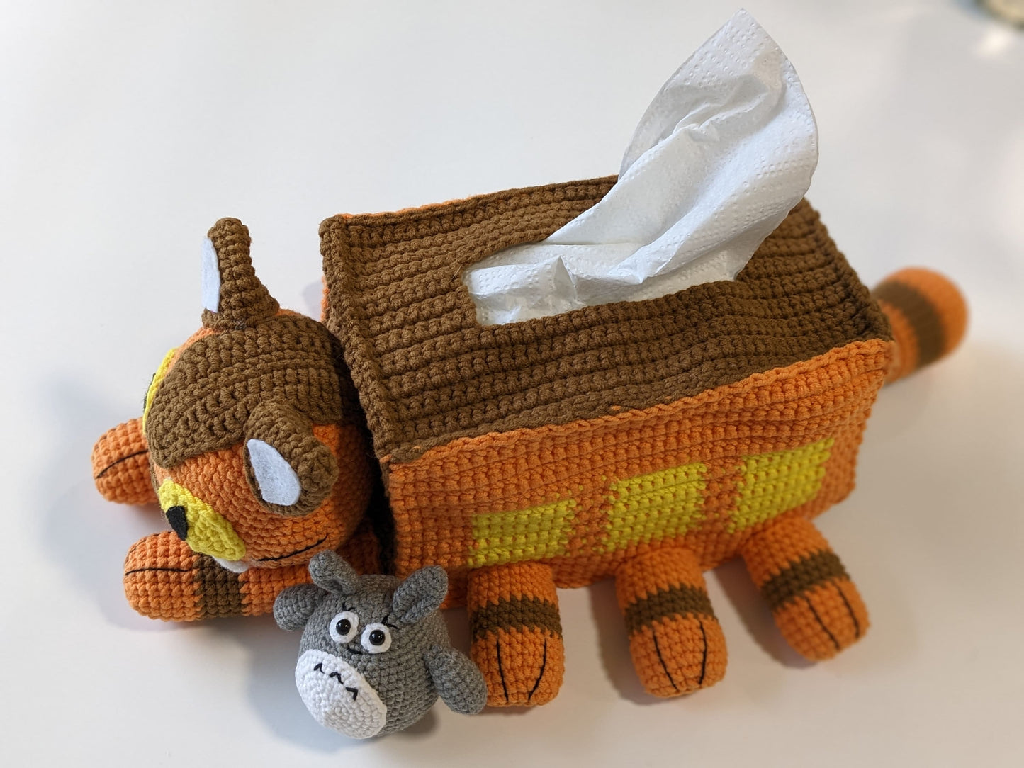 Catbus, My Neighbor Totoro,Handmade Crochet Amigurumi Doll, Ghibli, Miyazaki, readymade, in stock!