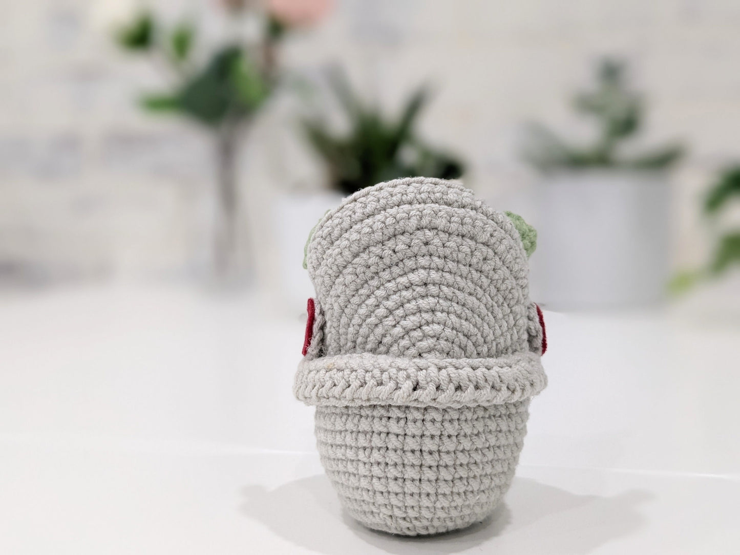 Baby Yoda, Grogu, and Pram, Pod Stroller, Handmade Crochet, Amigurumi doll