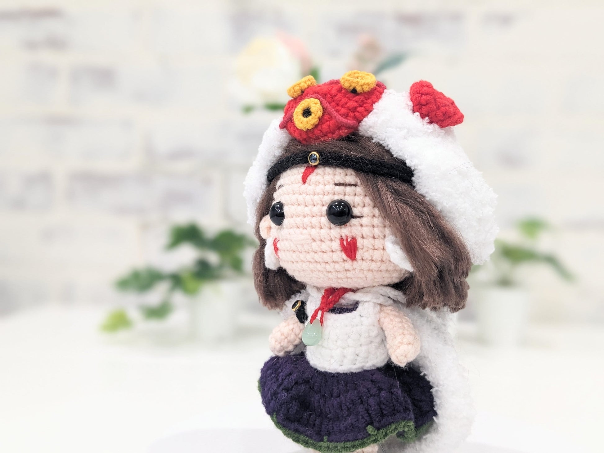 Princess Mononoke, Handmade Crochet Amigurumi Doll, Ghibli, Miyazaki, readymade, in stock!